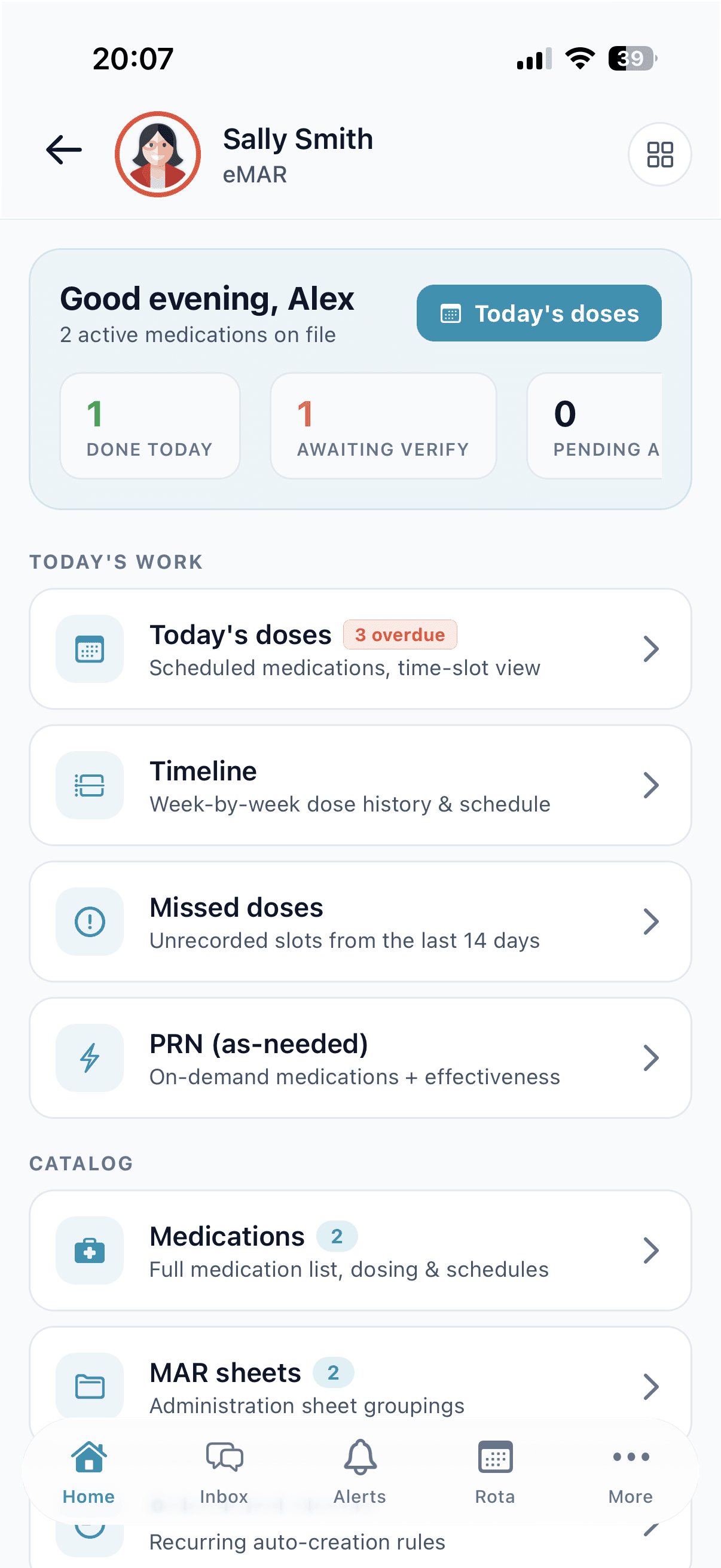 Carerealm eMAR on iPhone